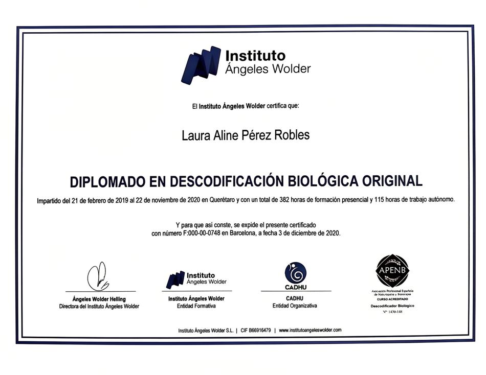 Diploma: Diplomado en Descodificación Biológica Original