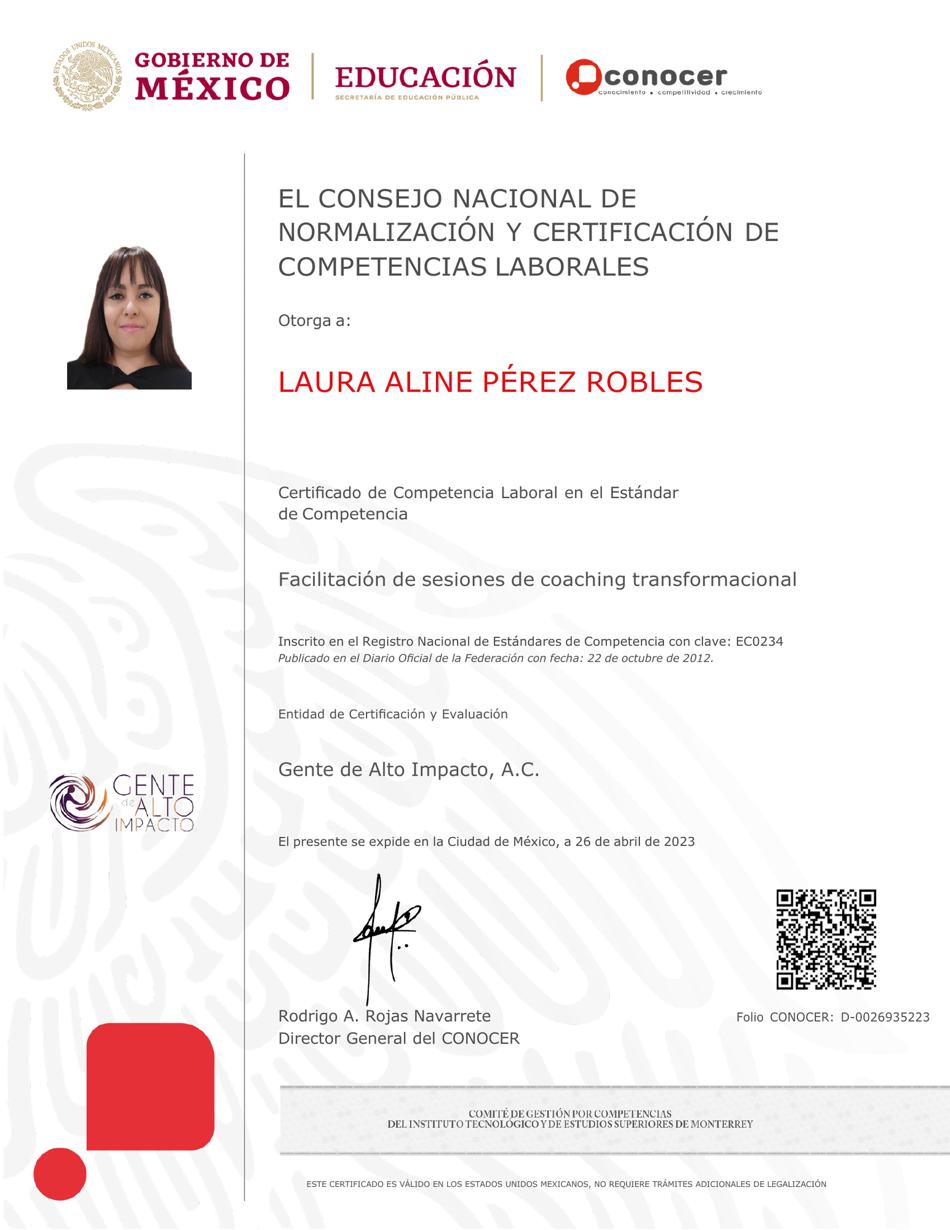 Diploma: EC0234 · Facilitación de sesiones de coaching transformacional