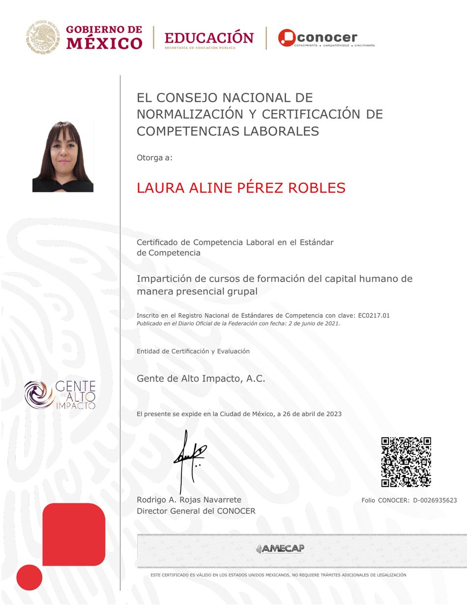 Diploma: EC0217.01 · Impartición de cursos de formación del capital humano de manera presencial grupal